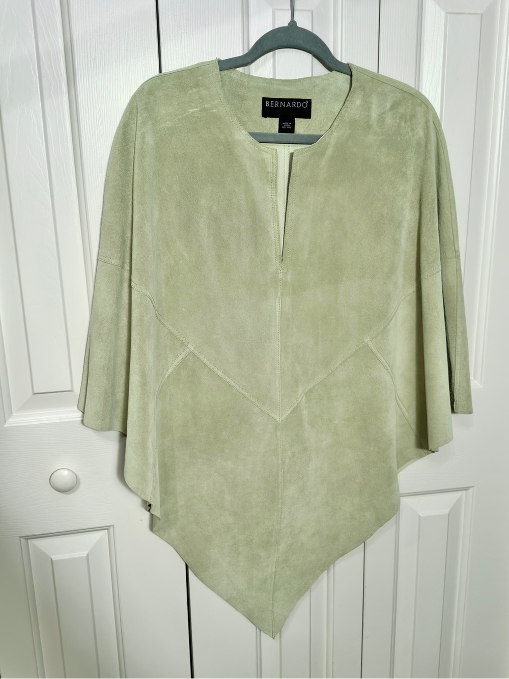 Bernardo Light Sage Suede Poncho Tunic